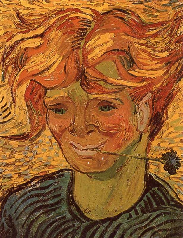 Vincent Van Gogh Young Man with Cornflower (nn04) France oil painting art